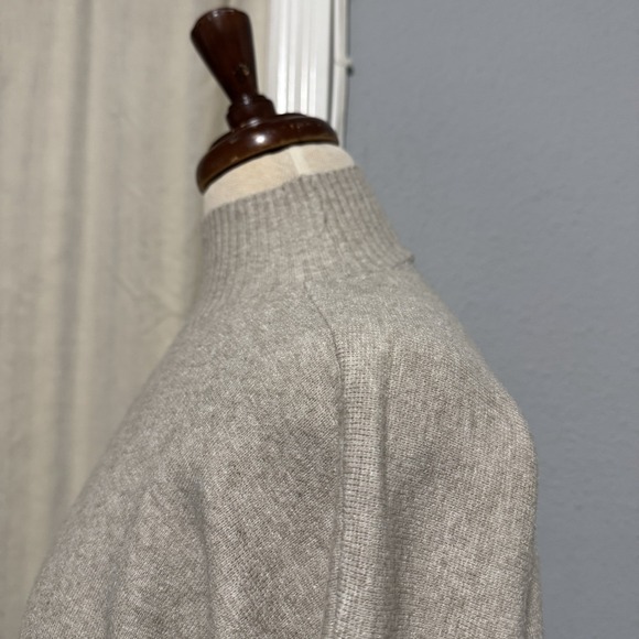 Cyrus Mock Neck Pullover Knit Strechy Sweater Dolman Sleeve Women Small Beige - Picture 5 of 14